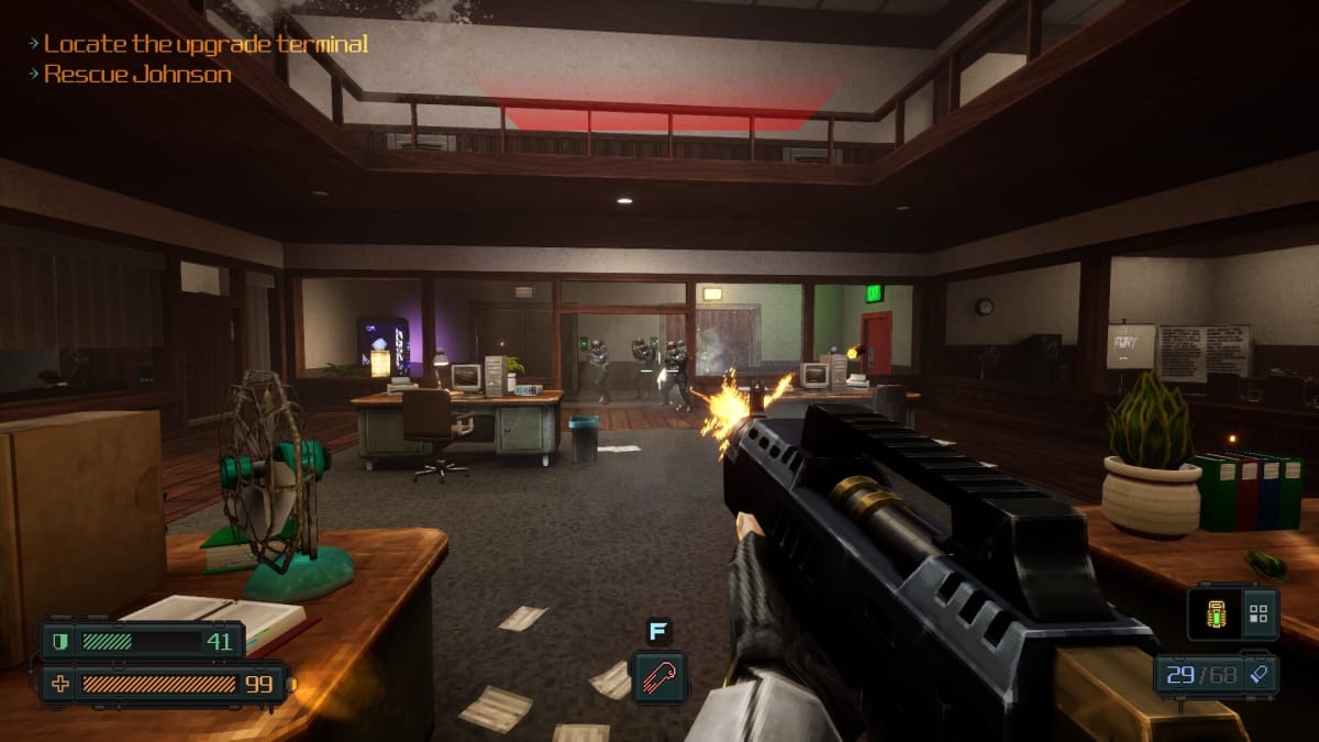 A screenshot of Phantom Fury's new assault rifle.