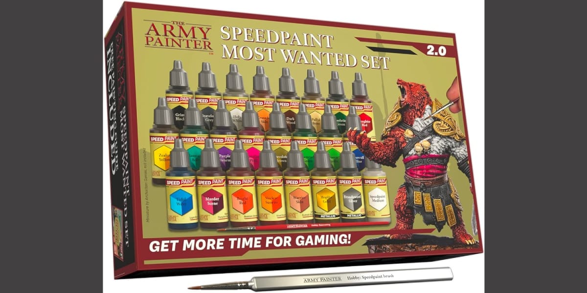 An image from our Tabletop Holiday Gift Guide depicting the army painter speedpaint most wanted set