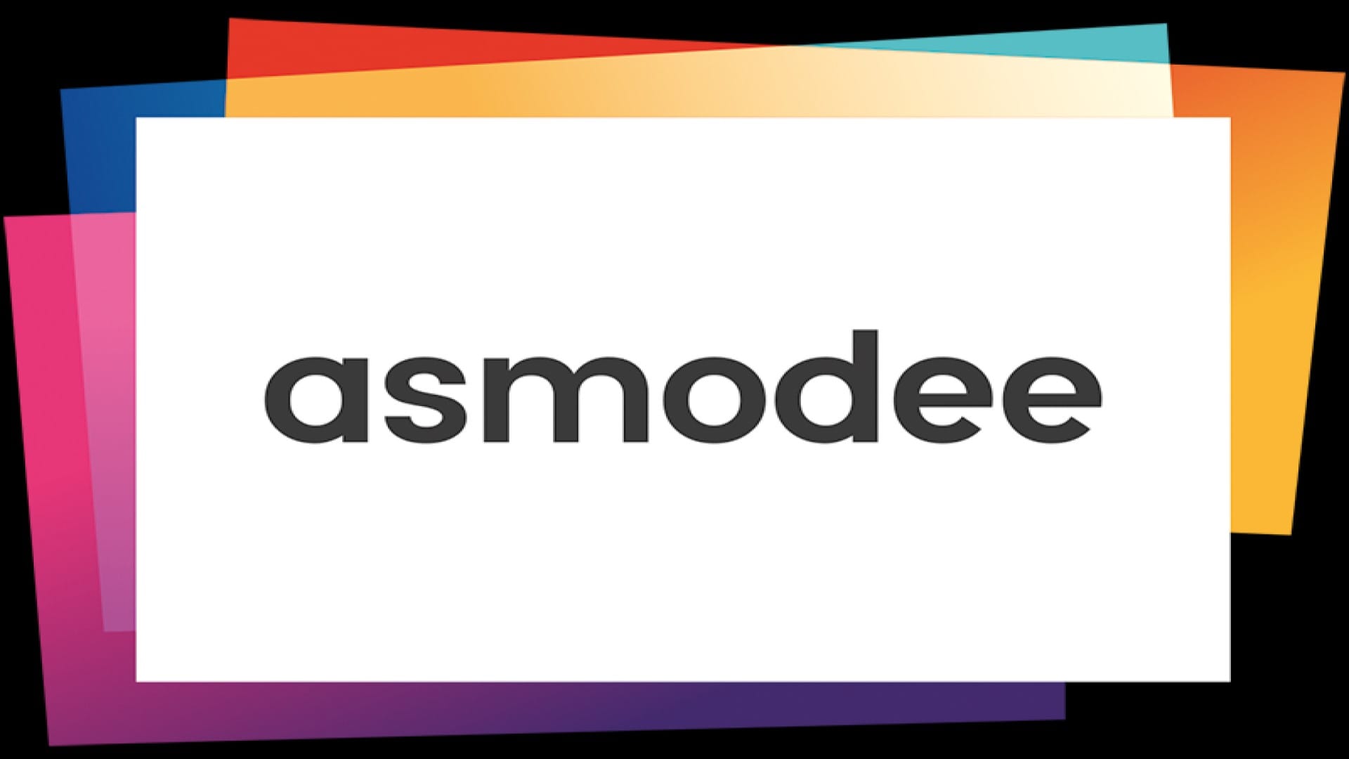 The logo for Asmodee Group on a black background.