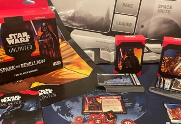Star Wars Unlimited photo of the starter set and various other items